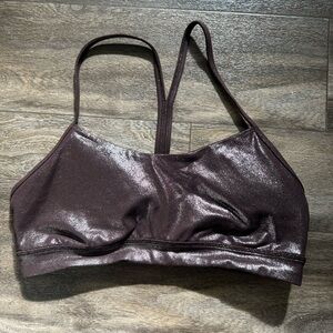 Lululemon Athletica flow y sports bra brown sparkle size 8